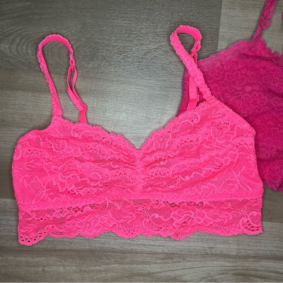 2 pink lace bralettes size M - Picture 5 of 6